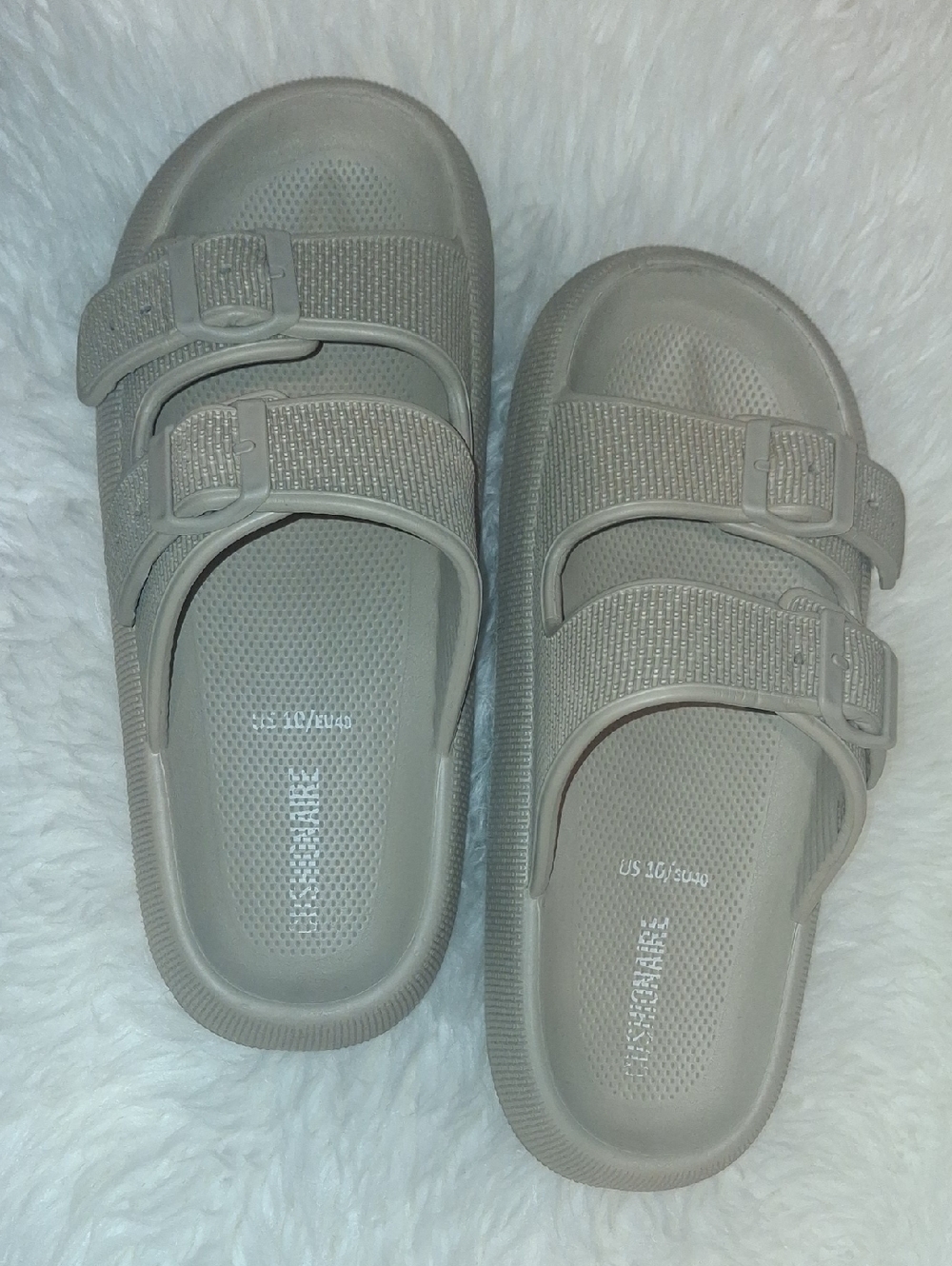Cushionaire Beige Slip-On Sandals with Adjustable Straps - Orthopedic